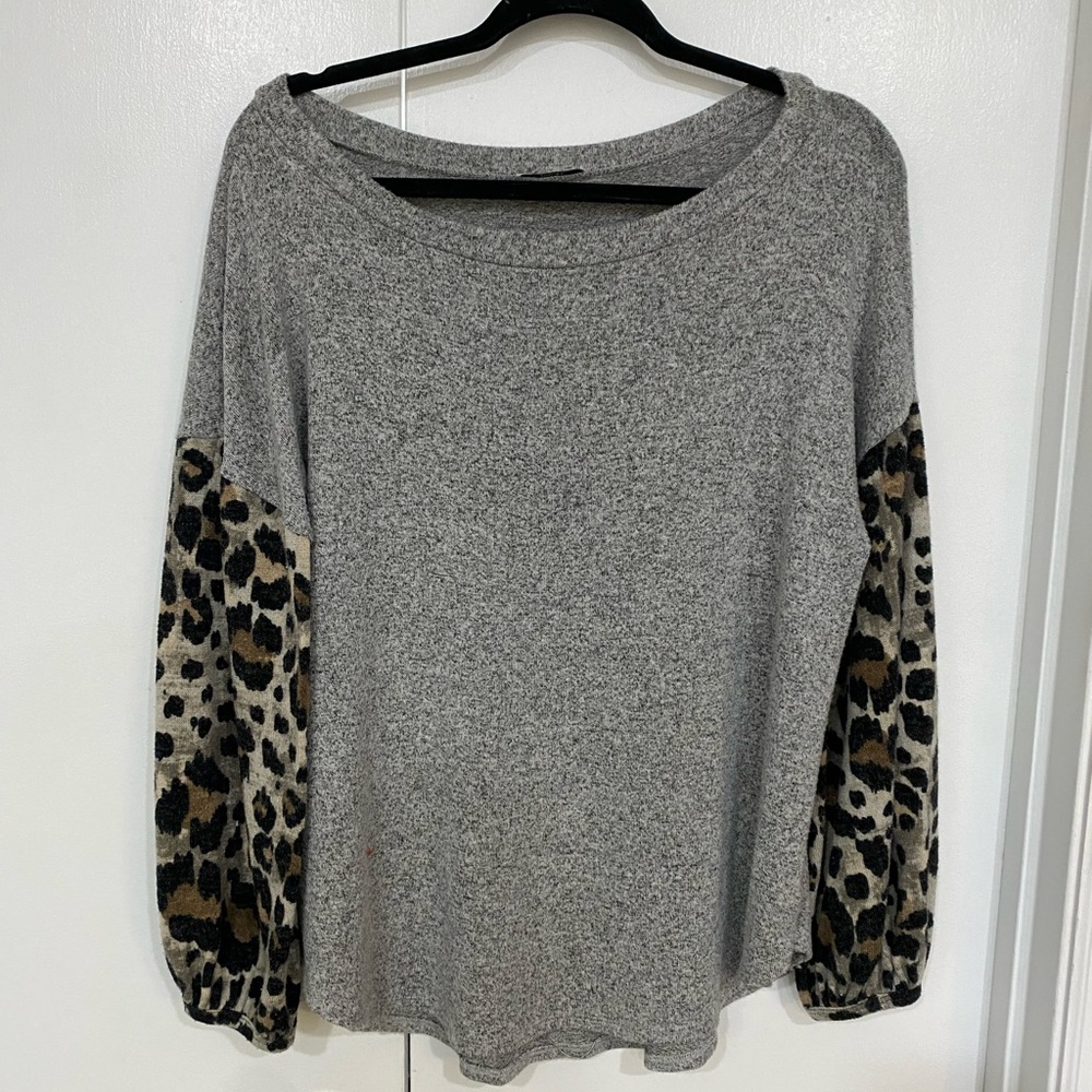 Charcoal & Leopard Long sleeve
